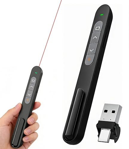 Laser Pointer Presentation Clicker, Wireless Presenter Remote for Laptop