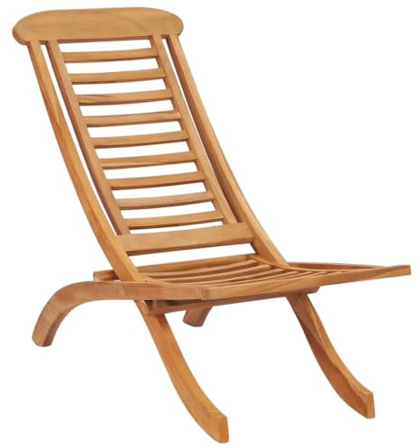 Drainlyn Trädgårdsstol vikbar av massivt teak 50 x 90 x 69 cm, väderbeständig och utrymmesbesparande, perfekt som balkongstol, terrassstol, campingstol för utomhusbruk, med bekväm sits och ryggstöd