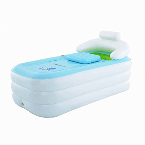 Gweat Baignoire Pliable Gonflable Épais Chaude Adultes Spa, Enfants Piscine Gonflable, Blanc