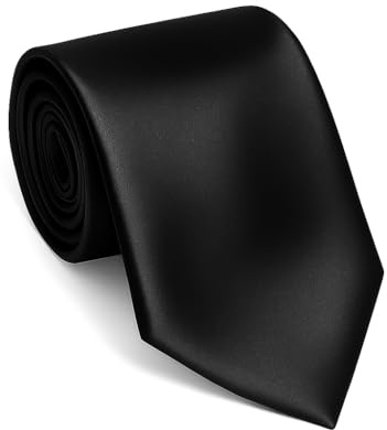 Remo Sartori - Elegante Cravatta Sposo per Cerimonia in Puro Raso di Seta Lucida, Made in Italy, Uomo (Nero)