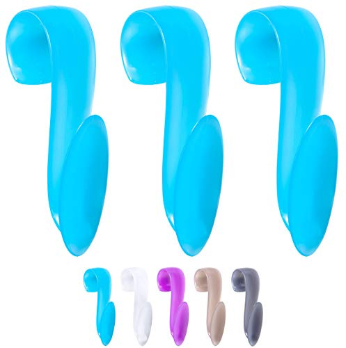 WELLGRO 3X Rundheizkörperhaken - Top Qualität Made IN Germany - Haken für Handtuch - Heizkörperhaken - Handtuchhaken - Farbe wählbar, Farbe:Türkis