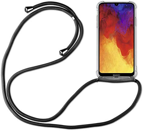 betterfon Hülle Kompatibel mit Huawei Y6 (2019) | Handykette Smartphone Halskette Hülle mit Band | Handyhülle mit Kordel zum Umhängen Kompatibel für Y6 (2019) | Schwarz
