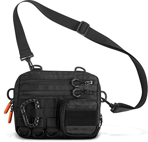 Fitdom Unisex, Erwachsene Fd-msgr Gepäck, Kuriertasche, Schwarz