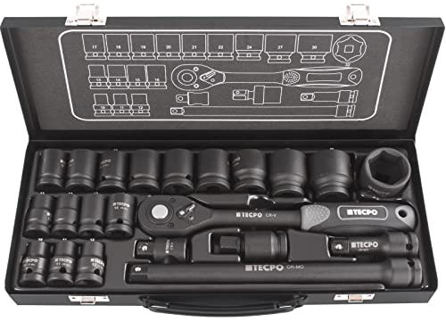 TECPO Kraft Steckschlüssel Satz 1/2 Zoll Ratschen Kasten Adapter Verlängerungen