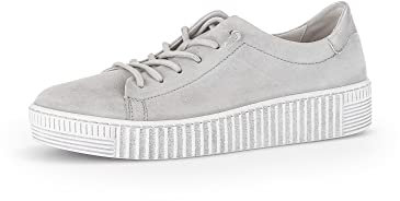 Gabor Damen Low-Top Sneaker, Frauen Halbschuhe,Wechselfußbett,Laufschuhe,straßenschuhe,Strassenschuhe,lightgrey (Weiss),36 EU / 3.5 UK