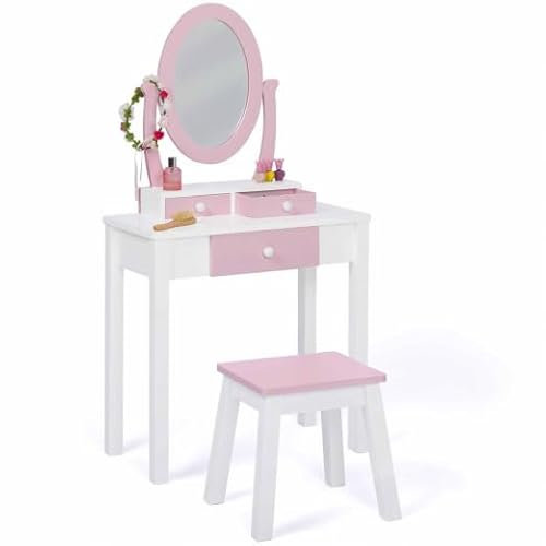 IDMarket - Coiffeuse Enfant BETTANY avec Miroir et Tabouret