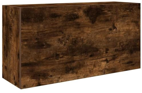 vidaXL Bad-Wandschrank Räuchereiche 80x25x40 cm Holzwerkstoff, Bad-Hängeschrank, Hängeschrank Badezimmer, Wand-Badschrank, Hängeschrank Bad