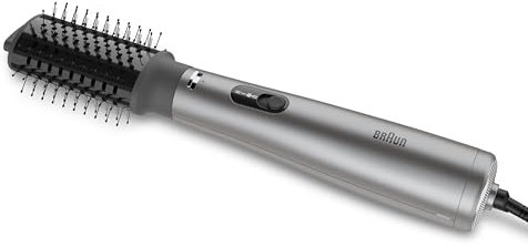 Braun Warmluftbürste AS4.3, Leichter Heißluft-Styler mit Rundbürste, Glättbürste und Trockenaufsatz, 1000W HTDC-Motor mit 3 Stylingstufen, Super-IONTEC-Technologie, Graues Satin-Finish, BRAS430E