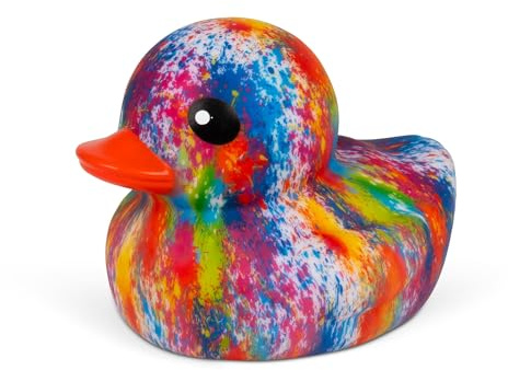 Tobar TIE DYE RUBBER DUCK - A Big, Beautiful Bath Toy, 12cm, Multiple Colours