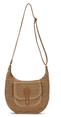 EVEOUT Bolso Bandolera de Paja Tejido para Mujer Verano Casual Boho Bolso de Hombro Rafia Sintética para Playa Vacaciones Diario