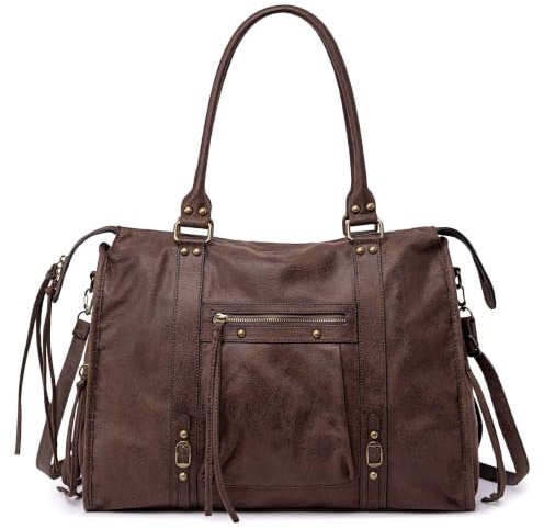 David Jones - Grand Sac à Main Femme Cabas Fourre-Tout Daim Suède, Marron