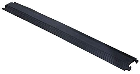 ADO - Pasacable de goma para suelo protección de Cables eléctricos de 1 vía 102x13cm. protector de cables/pasacables de goma flexible para colocar en el suelo (1- Pasacable negro)