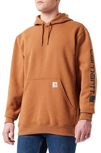 Carhartt Midweight Sleeve Logo Hoodie Sweat à Capuche, Marron, XS Homme