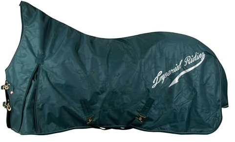 Imperial Riding IRH Super-Dry Couverture d'extérieur 300 g, imperméable et Respirante, Polyester 600D Rembourrage 300 g, Couverture d'hiver Chaude pour Chevaux, Robuste et Facile d'entretien, Vert
