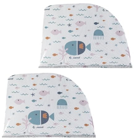 Jané Parasol para Coche, Protege de Insectos, Protege del Sol, 2 Unidades por Pack, Talla L, Azul