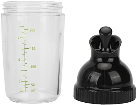 mumisuto Salad Dressing Shaker 200ml，Good Grips Salad Dressing Container with Lid，Dressing Mixer Shaker Bottle for Kitchen (Black)