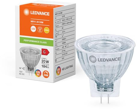 ampoule à led - performance - gu4 - 2.8w - 2700k - 36d - 184 lm - mr11 - dimmable - osram 050206