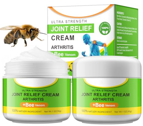 Bee Venom Cream for Arthritis Bee Venom Cream for Bone Pain Relief and Muscle Recovery Natural Bee Venom Gel, Pain and Bone Healing Cream 30g-2PACK (60g)