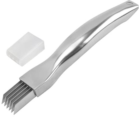 Taglierina cipolla verde, affettatrice di cipolla, strumento per tagliare l'aglio in acciaio - coltello all' cipollina, smerigliatrice di cipollina, cipollina, patate, , carota