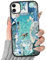 Yoedge Transparent Handyhülle für iPhone 12 Mini Hülle, Aesthetic Blumen Collage Muster Flower Design Mädchen Geschenk Schutzhülle, Silikon Bumper Case für iPhone 12 Mini 5,4,Ozeanblaue Schildkröte