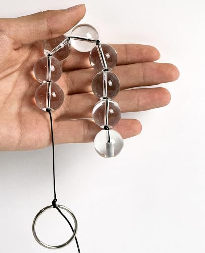 YILUQIFLY Multi Ball Vaginal Plug en verre Plug anal pour le sexe anal Jouet d'entraînement anal en verre Perle anale Masseur prostatique avec anneau pour le sexe masculin et féminin Jouets (L)