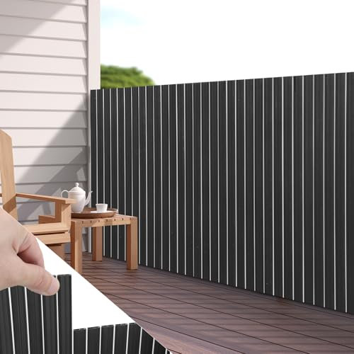 Fiqops PVC Sichtschutzmatte 80x500cm, 2025 Neu Balkon Sichtschutz,Sichtschutzzaun Auszug,Sichtschutz Zaun Gris,Windschutz und Wasserdicht,UV-beständig,Doppelte Verstärkung Garten Sichtschutz