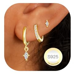AVOTTO Sterling Silver Earrings Gifts 925 Silver Studs Hoops Earrings for Women Hypoallergenic Silver Hoop Drop Huggies Ladies Earrings Stacks Jewellry Gifts