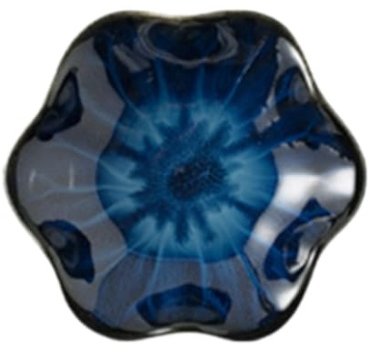 Nishiyuenyi Vassoio per Gioielli Piatto per Anelli Ciotola Portachiavi Piatto Decorativo Svuotatasche in Ceramica Facile da Pulire Adatto per Comodino E Cassetti, Profondo Blu