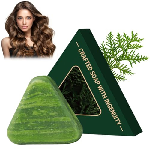 Shampooing Solide Triangle Naturel, Savon Shampoing à l'Usman Grass, Format Solide Économique pour Hommes et Femmes, Nettoyage Doux des Cheveux