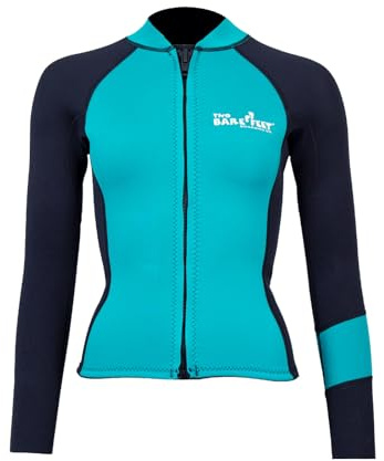 Two Bare Feet Women's Harmony 3mm Neoprene Wetsuit Jacket – Front Zip Thermal Surf Top for Swimming, Paddleboarding & Watersports