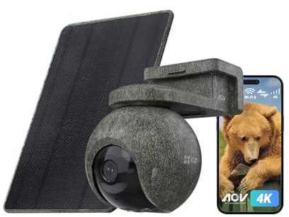 EZVIZ EB8 Pro Ranger 4K 4G & Wi-Fi Övervakningskamera Utomhus med 8W Solpanel, Inbyggd GPS, 10400mAh Batteri, 360° PTZ med AOV, AI-detektering av Djur, Personer och Fordon, Mörkerseende i Färg