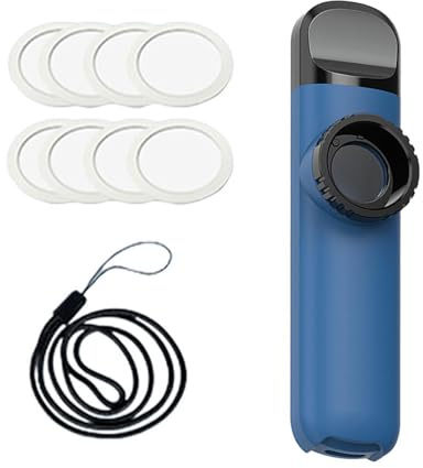RCGOFOLLOW Bärbar musikflöjt Kazoo För Presenter för vuxna Kazoo med fem flöjtmembran Förbättrar musikalisk kreativitet och nöje Med fem membran för musikälskare , Blå , 10.8x2.5x2 cm