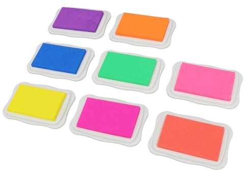 Chiyyak Hantverksdyna med 8 Färger med Livfulla Färger, Lätt Att Rengöra -fingeravtrycksbläckstämplar för Pappersscrapbooking Trätyg, Perfekt för Barnkonstverk