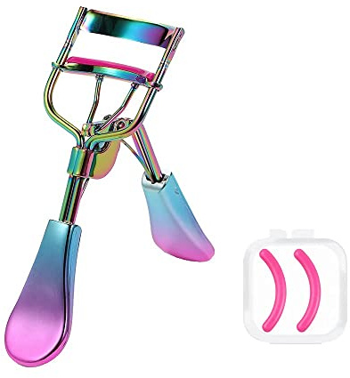 SinPinEra Eyelash Curler with 2 Advanced Silicone Refill Pads & Fits All Eye Shapes - Start a Beautiful Story Now! (Multi-Colored)