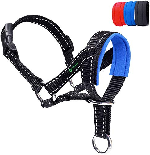 Hundhuvudhalsband Med Reflekterande Rem, Head Halter Halsband För Hundar, Justerbart Och Lättkontrollerat, För Små Medelstora Och Stora Hundar (M, Blå)