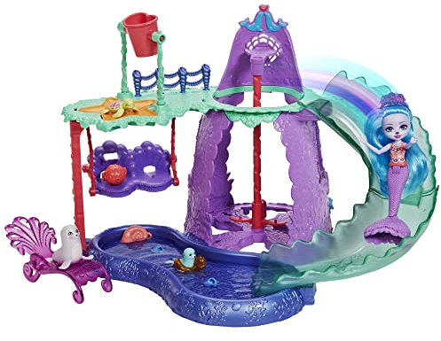 Enchantimals HCG03 - Royal Unterwasser-Abenteuerpark Spielset (ca. 30 x 43 cm) mit der Seelöwenpuppe Shayda Sea Lion, Tierfiguren und Zubehör, Spielzeug Geschenk ab 4 Jahren