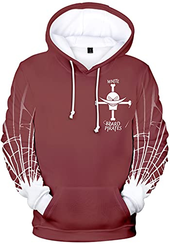 YIMIAO Unisex Moda Anime One Piece Felpe con Cappuccio 3D Sweatshirts Sweaters Tops per Uomo Donna Luffy Ace Pullover(M)