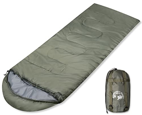 Backpacker's Journey Sacco a pelo 3-4 stagioni (solo 1,4 kg) in formato pack comprimibile. Sacco a pelo outdoor leggero per uomini e donne. Ideale per il campeggio e l'escursionismo (verde).
