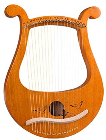 Nagoyuki Arpa, 19 cuerdas violín griego, 19 cuerdas, único, símbolos fonéticos tallados, para amantes de la música, etc