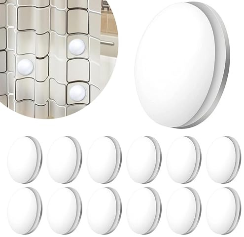 Duschdraperi vikter, 12 par dukar, tyngre utomhus, duschdraperi magnet för dusch fönster gardin dukar (vit rund)