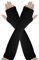 AUYAO Winter Armstulpen Damen Thermo Gestrickte Fingerlos Handschuhe Warm Strick Handstulpen Unisex Lange Armwärmer Stulpen Pulswärmer Winterhandschuhe mit Daumenloch Über Kinder (E: Schwarz,40cm)