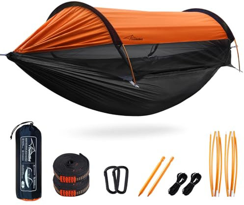 Travel Bird Camping Hängematte Zelt mit Moskitonetz und Sonnenschirm, 290x140CM Großer Raum, Multi-Modus Leichte Hängende Hängematten mit Baum Riemen Swing, Boden Zelt für draußen, Wandern Camping