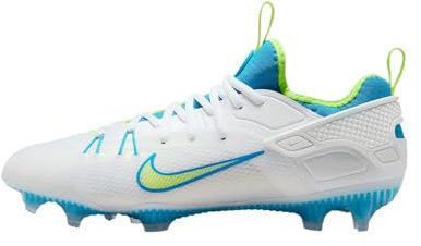 Nike Men's Huarache 9 Elite Low Lacrosse Cleats, White/Vivid Blue/Volt, 3.5 UK