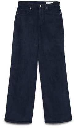 VERO MODA Jean VMTESSA pour Femme, Coupe Large, Taille Haute, Blazer Bleu Marine., 27W / 32L