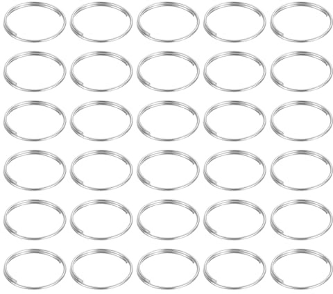QUARKZMAN Lot de 100 anneaux fendus à double boucle de 14 mm, connecteurs ronds, petits anneaux de porte-clés nickelés pour loisirs créatifs, argent