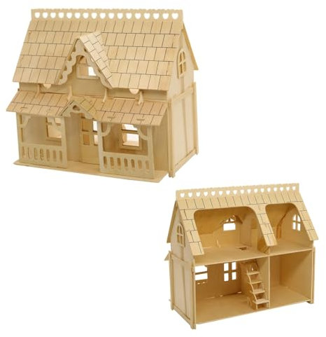 CUTEROOM Puzzle 3D Bois DIY - Kit Construction Adulte, Maison de poupée Miniature, Maquette à Assembler, Cadeau Créatif