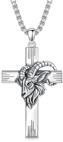 enjoylifecreative Widder Sternzeichen Halskette für Herren Damen 925 Sterling Silber Horoskop Aries Kreuz Anhänger Kette Geburtstag Astrologie Schmuck Geschenke für Männer Frauen