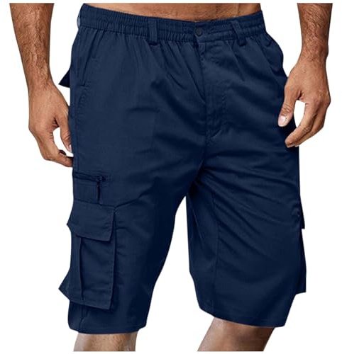 Bermuda Homme Grande Taille, Taille Elastique Short Court avec Poches Casual LâChe Pantalon Court Baggy Bermuda Cargo Sport Jogging Slim Fit Militaire Pantalon Outdoor RandonnéE Shorts