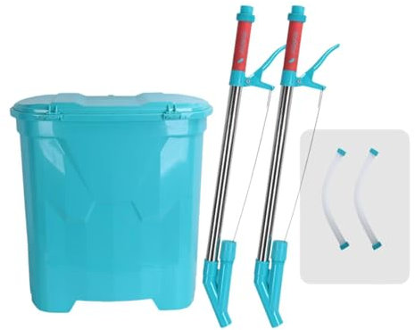 perfk Granulatstreuer für den Rückentransport, 25 l, leichtes Streugerät zum Verteilen von Gemüse, vielseitiges Düngewerkzeug für, Doppelrohr, Style D