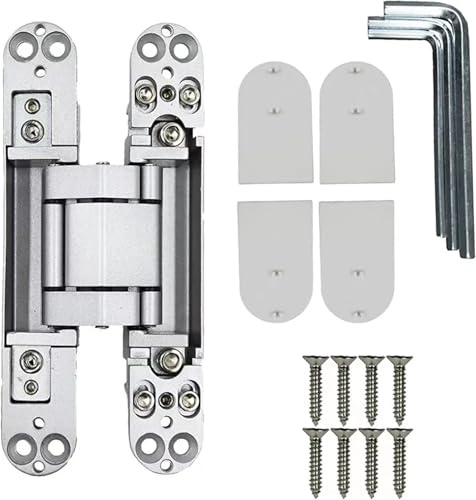 1 bisagra oculta for puerta interior de madera, ajustable a 180 grados, accesorios de herrajes for muebles.(Black,G80)